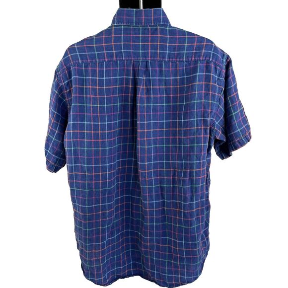 Mens Brooks Brothers 346 100% Linen Short Sleeve Button Down Shirt Size Large - Picture 6 of 6